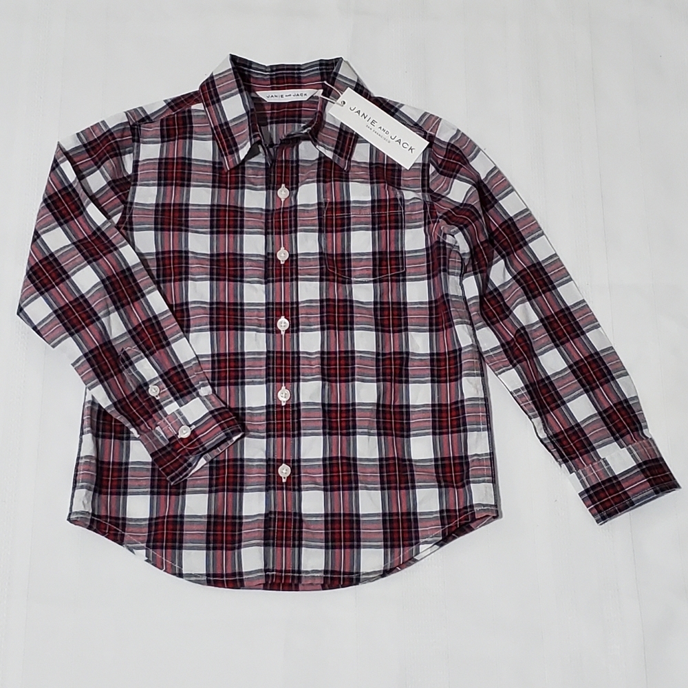 NWT JANIE and JACK Boys Button Down Shirt